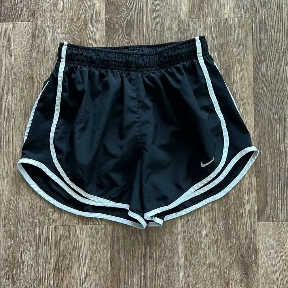 Nike Tempo Running Shorts Black & White Size Small Athletic Workout